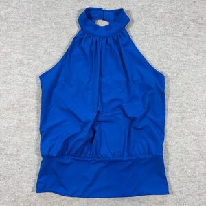 Boston Proper Cobalt Blue Halter Shell Top